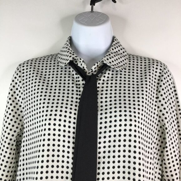 Karl Lagerfeld Polka Dot Blouse Neck Tie Top Size S - Picture 7 of 14